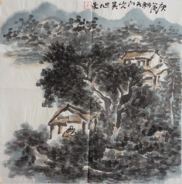 吴旭东《溪山》